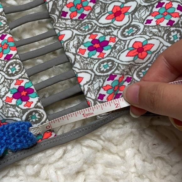 Altar’d State Swim Floral Boho Bohemian High Neck Bikini Top Pop Of Color BT21 - Picture 6 of 8